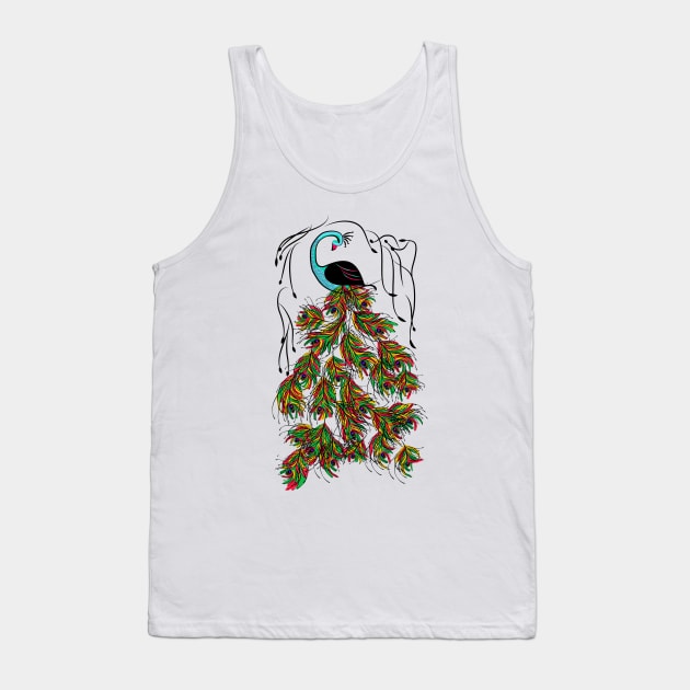 Vibrant Jungle Peacock Tank Top by famenxt